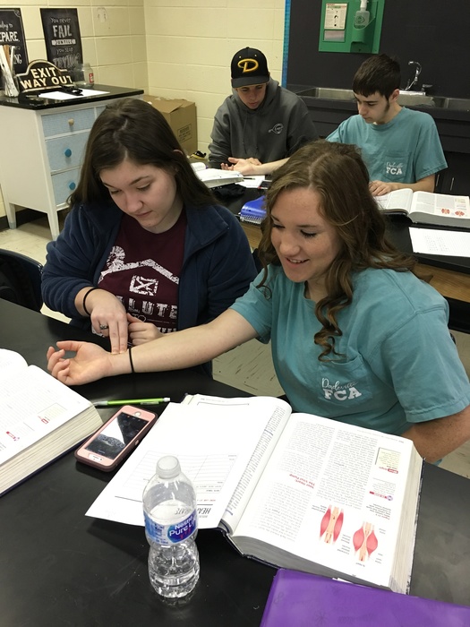 Biology II students Abby Sappington and CC Miller